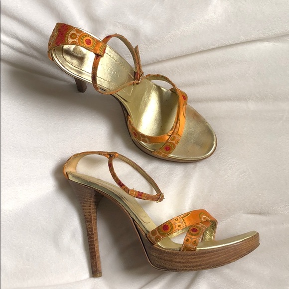 casadei gold sandals
